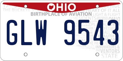 OH license plate GLW9543