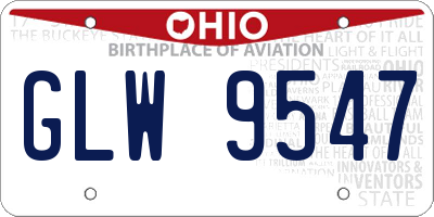 OH license plate GLW9547