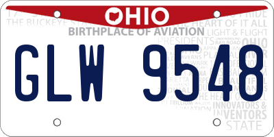 OH license plate GLW9548