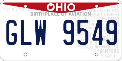 OH license plate GLW9549