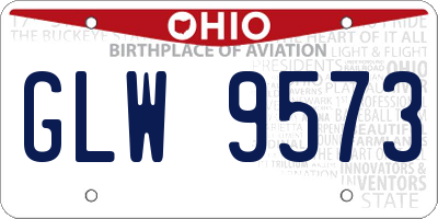 OH license plate GLW9573