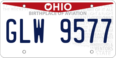 OH license plate GLW9577
