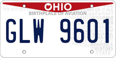 OH license plate GLW9601