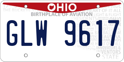 OH license plate GLW9617