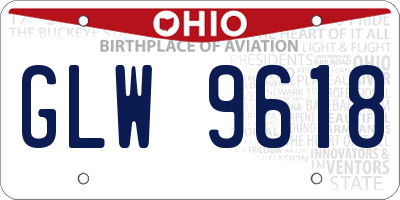OH license plate GLW9618