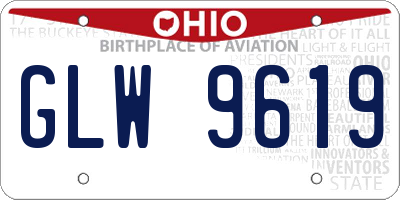 OH license plate GLW9619
