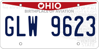 OH license plate GLW9623