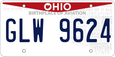 OH license plate GLW9624
