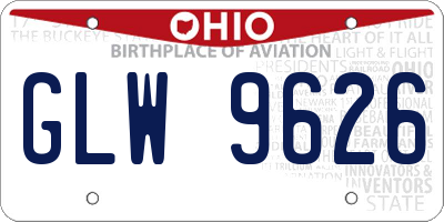 OH license plate GLW9626