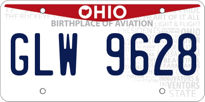 OH license plate GLW9628
