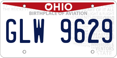OH license plate GLW9629