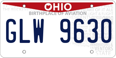 OH license plate GLW9630