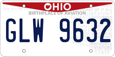 OH license plate GLW9632