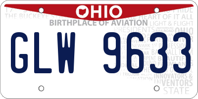 OH license plate GLW9633
