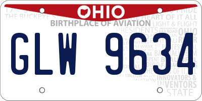 OH license plate GLW9634