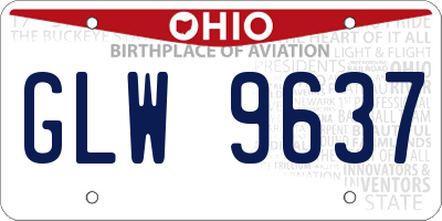 OH license plate GLW9637
