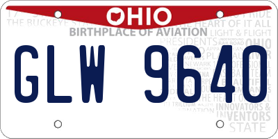 OH license plate GLW9640