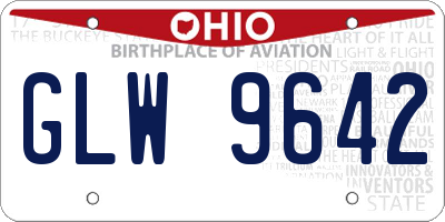 OH license plate GLW9642
