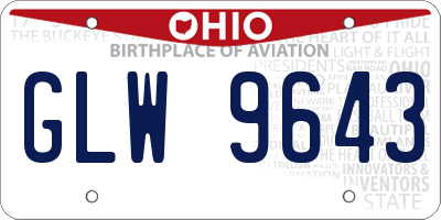 OH license plate GLW9643