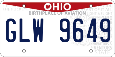 OH license plate GLW9649