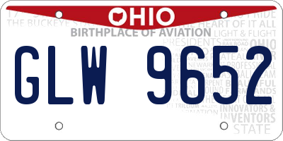 OH license plate GLW9652