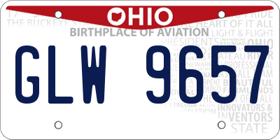OH license plate GLW9657