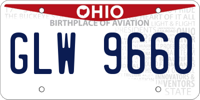 OH license plate GLW9660