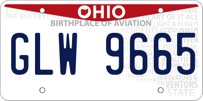 OH license plate GLW9665