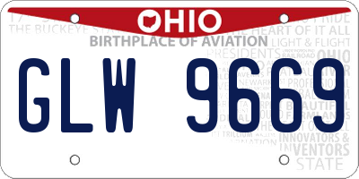 OH license plate GLW9669