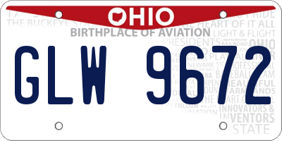 OH license plate GLW9672