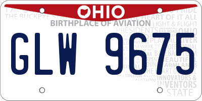 OH license plate GLW9675