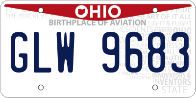 OH license plate GLW9683