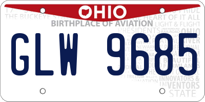 OH license plate GLW9685