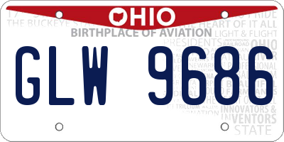 OH license plate GLW9686