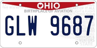 OH license plate GLW9687