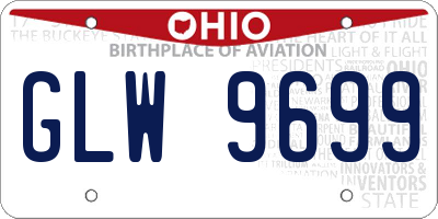 OH license plate GLW9699