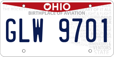 OH license plate GLW9701