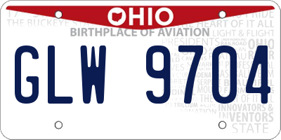 OH license plate GLW9704