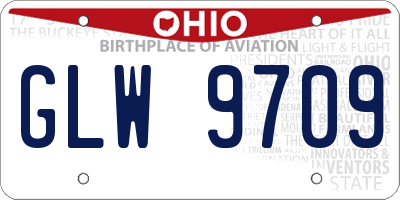 OH license plate GLW9709
