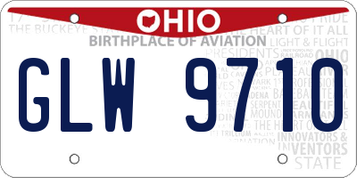 OH license plate GLW9710