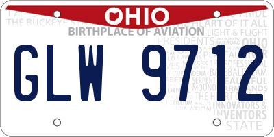 OH license plate GLW9712