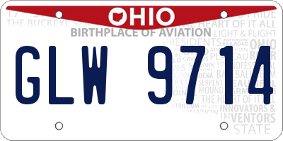 OH license plate GLW9714