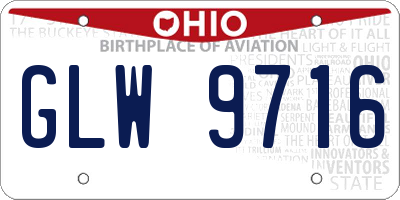 OH license plate GLW9716