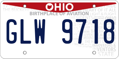 OH license plate GLW9718