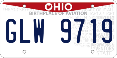 OH license plate GLW9719