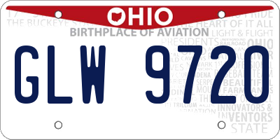OH license plate GLW9720