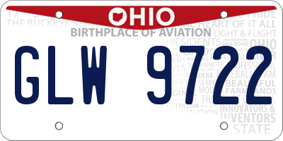OH license plate GLW9722