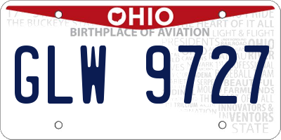 OH license plate GLW9727