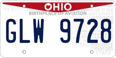 OH license plate GLW9728