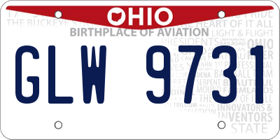 OH license plate GLW9731